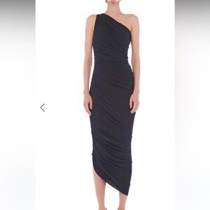 Norma Kamali Black Ruched DIANA GOWN